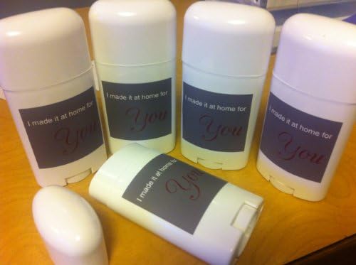 5 Empty Deodorant Containers White 2.5oz- with I Made It At Home for You by Oils2Health