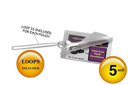 5 Mil Luggage Tag Laminating Pouches & Plastic Loops 2-1/2 x 4-1/4 [pk of 200 each]