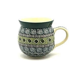 Polish Pottery Mug – 11 oz. Bubble – Aztec Forest