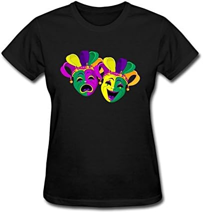 Wanenkser Mardi Gras Comedy And Tragedy Masks T Shirt For Women