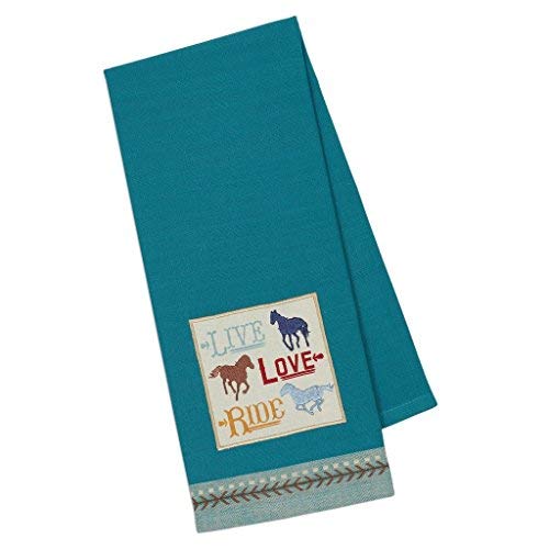 Design Imports Live Love Ride Horse Embroidered Dishtowel