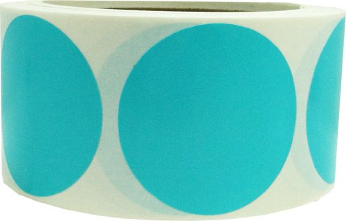 Teal Color Coding Labels Round Circle Dots 2 Inch 500 Total Adhesive Stickers