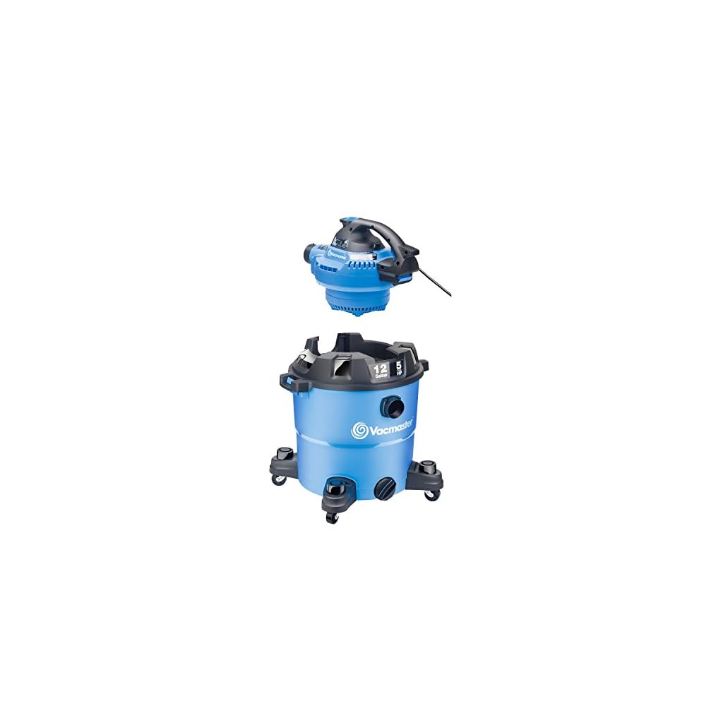 Vacmaster VBV1210, 12Gallon 5 Peak HP Wet/Dry Shop Vacuum with