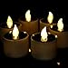 Horeset 6pcs Warm White Solar Power Flickering Electronic LED Flameless Candle,Battery Operated Tealights, 2 x 2.3