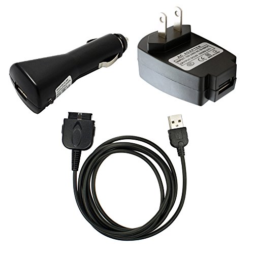 Fenzer Black USB Travel Auto Car Home Wall Data Sync Charger Cable for Dell Axim x50 x50v x51 x51v