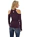 PattyBoutik Women Halter Cold Shoulder Keyhole Back Blouse (Dark Purple Small)