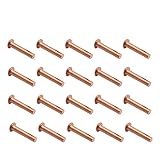 Aicosineg 100pcs 0.47" Length Copper Solid Rivets