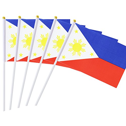 25 Pack Hand Held Small Mini Flag Philippines Flag Filipino Flag Stick