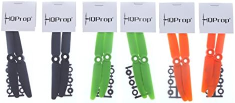 HQ PROP 5 x 3 (5030). Black, Green and Orange. 6CW and 6 CCW.