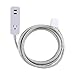Cordinate Designer 1-Outlet 2-USB Charging Extension Cord with Surge Protection, Gray Braided D&eacute;cor Fabric Cord, 10 ft, 2.4A USB Charging Ports, with Tamper Resistant Safety Outlets, 37917 primary