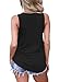 FARYSAYS Women's Summer Sleeveless V Neck Lace Up Criss Cross Cami Tank Tops,Black,(US 12-14)L