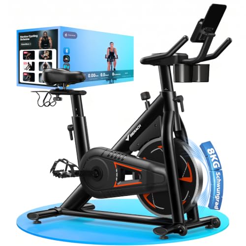 MERACH PRO Heimtrainer Fahrrad mit 8KG High-Inertia Schwungrad für Optimierte Laufruhe, Leises Magnetbremssystem, Verstärkter H-Rahmen, Stoßdämpfender