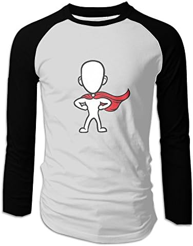 Men's Doodle Small Super Person Hero Long Sleeve Raglan T-Shirt