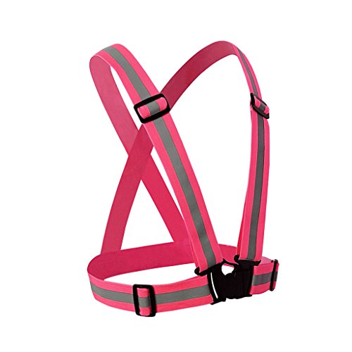 NONMON High Visibility Reflective Safety Vest Running Belt - Pink