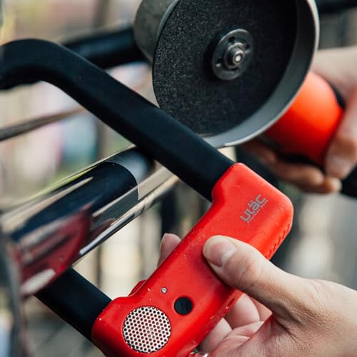 ULAC - BANDOGGE U Lock with Key and Alarm | Steel and Silicone | Motion Sensor 110dB | 2 Abloy Keys | Batteries Included | Lightweight and Versatile