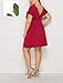 FUHUANDA Women's Plus Size Dresses Summer Sexy Deep V-Neck Short Sleeve Casual Swing Drawstring Waist Midi Dress (XXXL, Red)