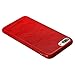 Jisoncase iPhone 7 Plus Case Genuine Leather Hard Back Case Slim Fit Protective Cover Snap on Case for iPhone 7 Plus [Red]-JS-I7L-03A30