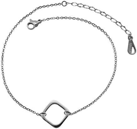 Womens Girls Stainless Steel Square Ankle Sandal Anklets Silver