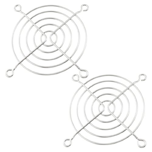 2 Pcs 8cm Computer PC Case Fan Grill Protector Metal Finger Guard