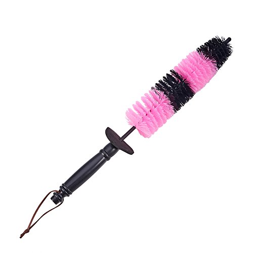 Jscarlife Universal Car Auto Motorcycle Wheel Tyre Tire Rim Hub Long Brush Scrub Cleaning Washing Tool Pink