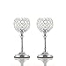 VINCIGANT 2PCS Silver Crystal Candle Holders/Candlesticks for Christmas Decoration Wedding Anniversary Dinning Table Centerpieces, 10 Inches Tall