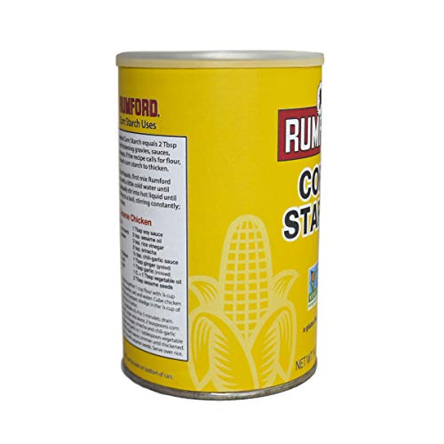 Rumford Non-GMO Corn Starch - Gluten Free, Vegan, Vegetarian, Thickener for sauce, soup, gravy in a Resealable Can - 14 oz (1)