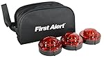 First Alert Red LED Emergency Roadside Beacon Flare - Set of 3 Flares with Storage Bag