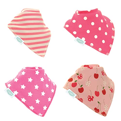 Ziggle - Bandana Dribble Bibs - Cotton Front Baby Bibs Newborn to 24 Months - Newborn Baby Gifts - Bibs for Comfortable Kids - Pretty Pinks โ image 1