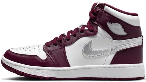 Amazon.com | Nike Men's Jordan 1 High Golf Shoes, White/Pine Green