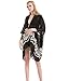 Embroidered Kimono Cardigan Beach Coverup – Sleeveless Black Spring Summer Swimsuit Cover Up