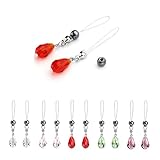 Jovivi Nipple Shields Jewelry Noose Faceted Teardrop Crystal Black Hematite Adjustable Non Piercing