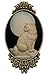 Yspace Cameo Style Brooch Pin Rose Decor Antique Brass Fashion Jewelry Pouch for Gift (Moon Cat)