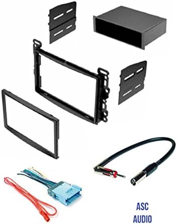 ASC Stereo Dash Kit, Wire Harness, and Antenna Adapter for some Chevrolet: 2005-2006 Cobalt, 2005-2006 Equinox, 2004-2007 Malibu/Maxx (no Classic model); Pontiac: 2005-2008 G6, 2006 Torrent