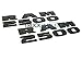 2 NEW MATTE BLACK RAM 2500 EMBLEMS NAMEPLATES BADGES 2014-2016