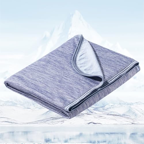 Avoalre 2-in-1 Cooling Cuddly Blanket Made of Cotton, Arc-Chill Microfibre Summer Blanket with Q-Max 0.4, Self-Cooling Blanket, Soft Cooling Blanket for Children and Adults, 150 x 200 cm