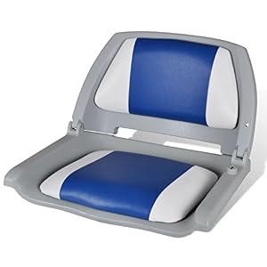Tidyard Siège Pliant Pour Bateau | Siège Bateau Pêcher Avec Coussin Bleu Et Blanc 41 X 51 X 48 Cm Design Ergonomique