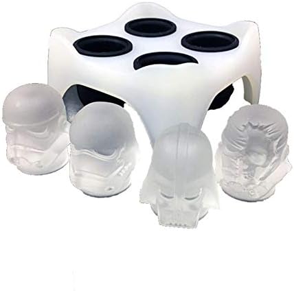 LASISZ Silicone Star Wars Ice Mold DIY Ice Cube Tray Chocolate Fondant Mould Whisky Ice Cube Trays Death Star Darth Vader Mold,Black