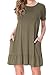 LAINAB Womens Summer Short Sleeve Pocket Draped Loose Swing Casual T Shirt Dress