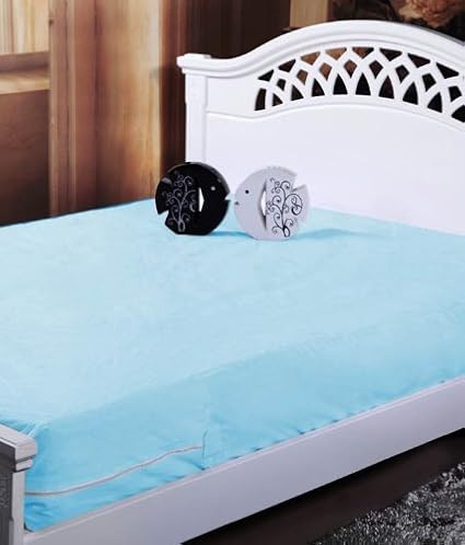 Homefab India Waterproof Solid 2 Piece Synthetic Single Protector for Mattresses - Blue