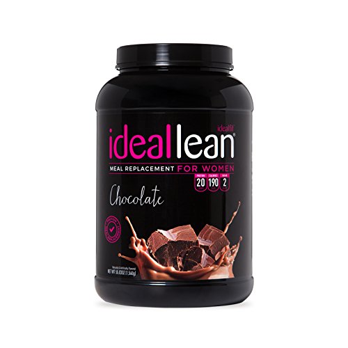 IdealLean, Meal Replacement Shake, Chocolate, 20g Whey Protein, 190 Calories, 4.5g Fat, 2g Sugar, 20g Carb, Balanced Nutrition - 30 Servings