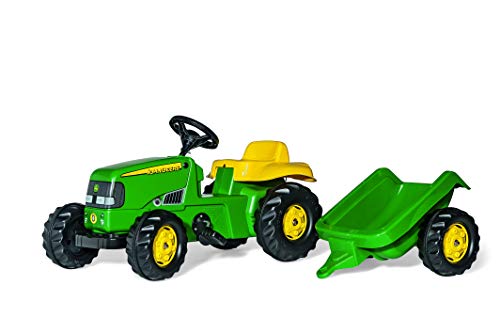 rolly toys John Deere Kid Childrens Ride On Pedal Toy Tractor with Detachable Trailer