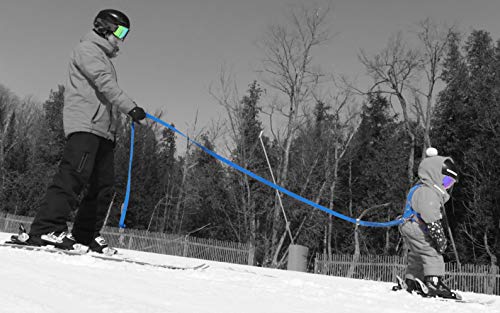 MDXONE Kids Ski Trainer Harness With Bungee Rope & Removable Seat - 9' Lead, Adjustable, Red, For Beginner Skiers