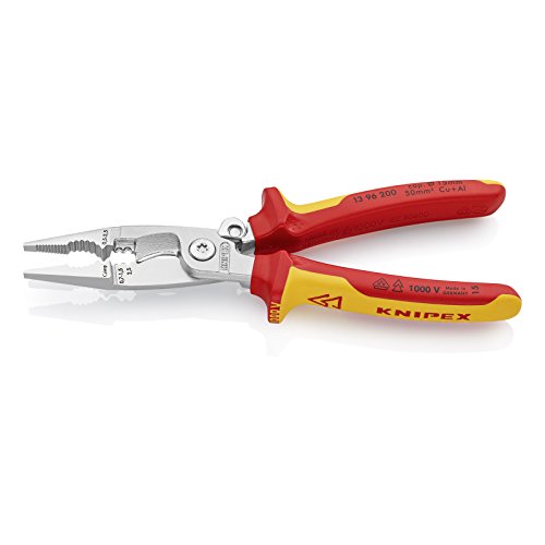 Knipex Elektro-Installationszange verchromt, isoliert mit Mehrkomponenten-Hüllen, VDE-geprüft 200 mm 13 96 200 – Bild 3