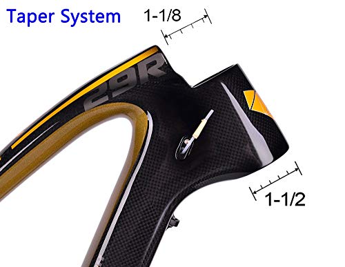TRIFOX 27.5/29er Gold Carbon Fiber Mountain Bike Frame Carbon MTB Bicycle Frame 31.6mm Thru Axle Compatible (Yellow, 19inch) - Thumbnail 3