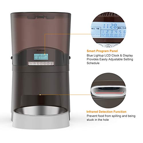 WellToBe Automatic Cat Feeder, 7L Pet Feeder Transnsparent Food