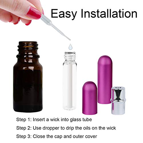 Aromatherapy Nasal Inhaler tubes for Essential Oils, Portable Reusable