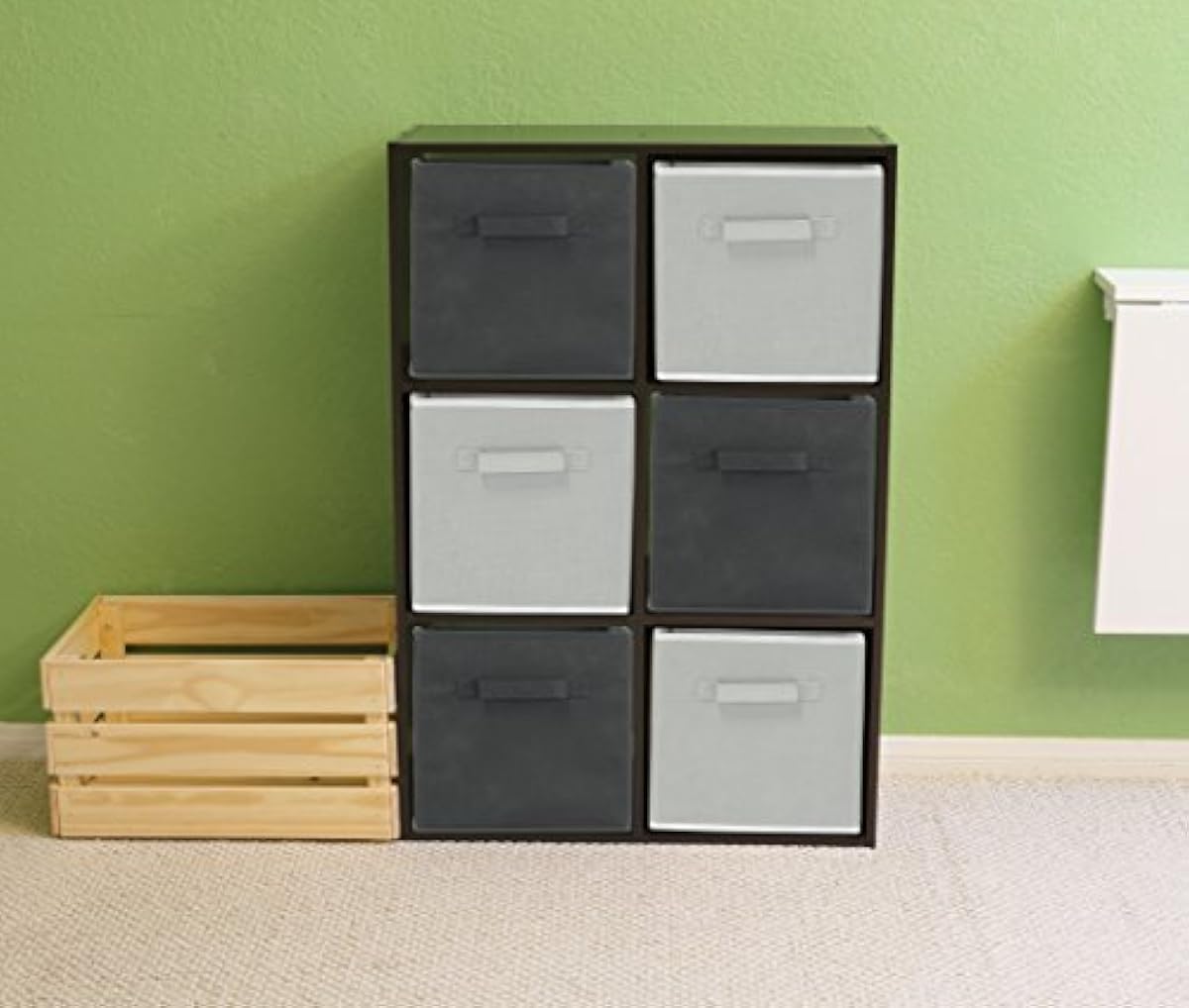 6 Pack SimpleHouseware Foldable Cube Storage Bin Dark Grey 689994438886