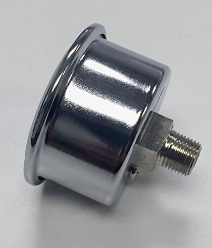 Pirate Mfg Single Feed Chrome Fuel Line Edelbrock/Carter 3/8" Inlet W/Black Gauge
