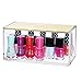 mDesign Large Plastic Cosmetic Storage Box with Decorative Hinged Lid - Organizer for Vanity, Countertop, or Bathroom Cabinet - Holds Lipstick, Blush, or Jewelry, Lumiere Collection, Clear/Soft Brass