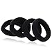 Thick Seamless Durable Long-Lasting Elastic Hair Ties by Acorn Days, Pack of 4, Thick Black